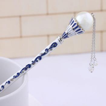 Enamel Fan Hairpin for Women
