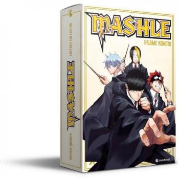 Coffret Mashle T18 + Roman 2 : avec jaquette réversible, 6 badges, fourreau et poster