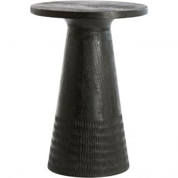 Mesa Auxiliar Moderna Paxos Negro Mate Ø45 cm