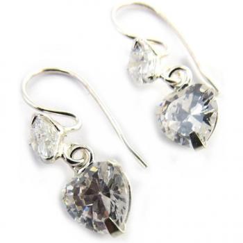 Les Trésors de Lily N3005 – Boucles Argent « Love » Perle Métallique
