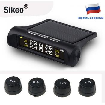 Car Tire Pressure Monitoring System with Solar Power and 4 Sensors