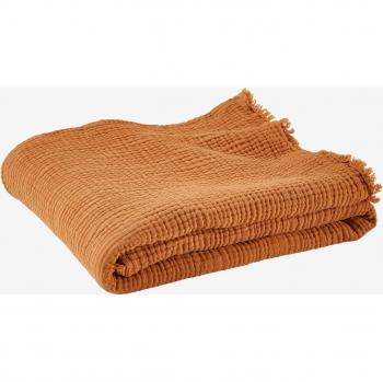 Douce Couverture en Gaze Caramel