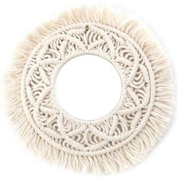 Miroir décoratif en macramé suspendu 91AD