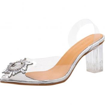 Bling Ladies High Heel Transparent Sandals