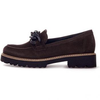 Brauner Gabor Damen-Veloursleder Slipper 7,5