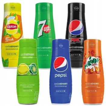 Set di sciroppi Sodastream (Mirinda, Limone, Pepsi, Pepsi Max, 7UP, Lipton)