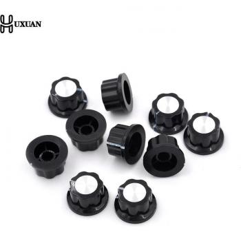 10 Stücke Potentiometer Knopf Kappen schwarz Bakelit 20MM