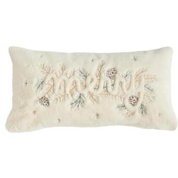 Housse Décorative MERRY 53x30cm Beige Noël