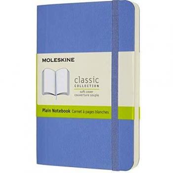 Moleskine 9 x 14 cm Plain Notebook Softcover, Hydrangea Blue