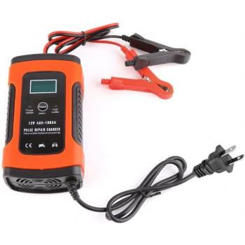 12V 5A Red Pulse Repair LCD Battery Charger for Car and Motorcycle US Plug