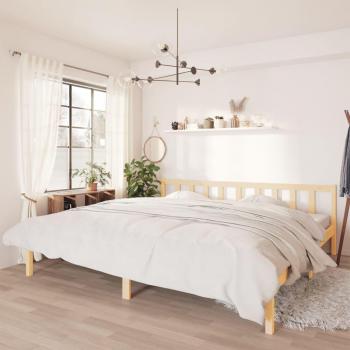 Lit adulte, Cadre de lit en pin massif 180x200 cm Super King