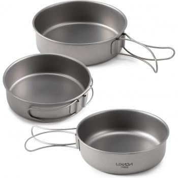 Lixada Foldable Handle Titanium Bowls