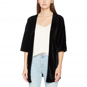 Vila Clothes Vivelva Cover Up, Chaqueta de Punto para Mujer, Color Negro, Talla 36