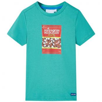 Kids' T-shirt with Short Sleeves Dark Mint 128