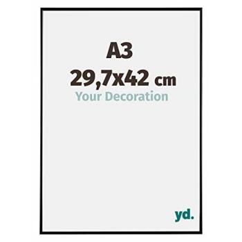 Cadre de Tableau A3 Noir Brillant – Plexiglas Transparent, Excellente Résolution
