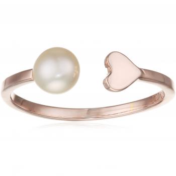Caï love Damenring 925 Silber rosé mit Süßwasser-Zuchtperle weiß 56