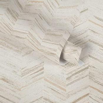 Tapisserie Beige Marron Gris Géométrique
