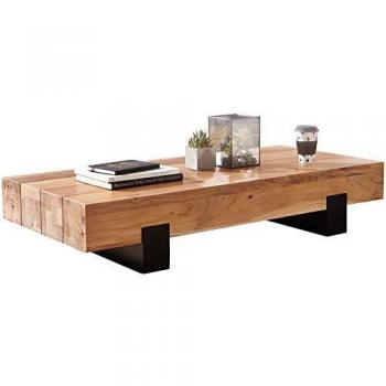 Wohnling Couchtisch „Kaffee & Stil“ – 130 × 25 × 59 cm, Braun/Schwarz, modernes Wohnzimmer‑Design