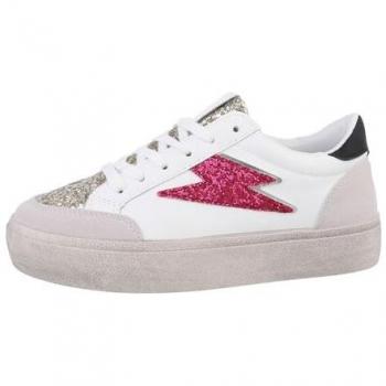 Ital-Design Damen Sneakers in Rosa und Weiß