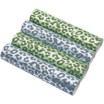 Leopard Print Faux Leather for Crafts 20x34cm