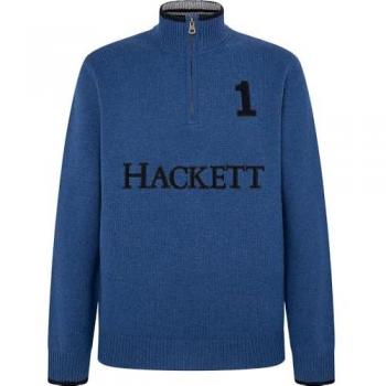 Hackett Mens Midnight Blue Heritage Half Zip Jumper
