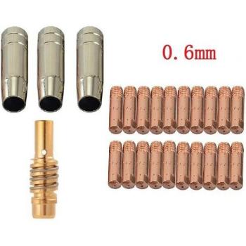 Kit Completo MIG MB15/M6: 24 Puntas (0.6/0.8/1 mm) y Soporte Boquilla