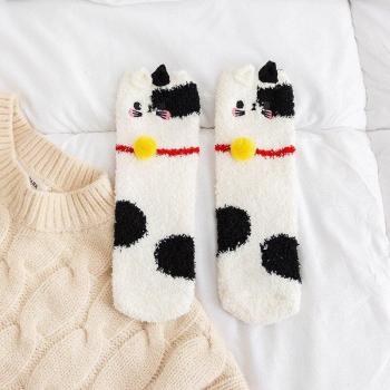 Non-Slip Plush Cat Paw Socks with Bells
