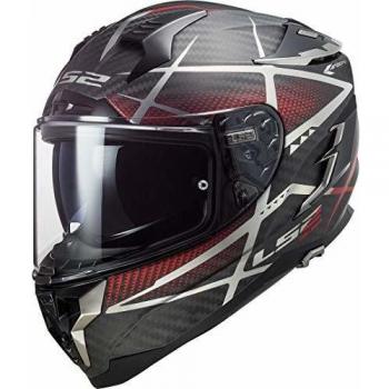 LS2 FF327 Challenger Carbon Konic Helm Schwarz/Rot