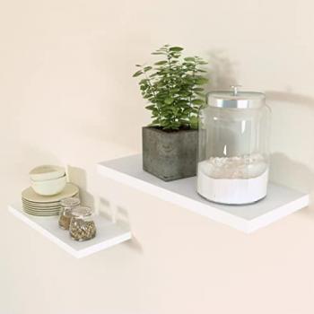 Henor Lote 2 Estantes Pared Madera 50x20x2.5 Cm. Carga 25kg Blanco