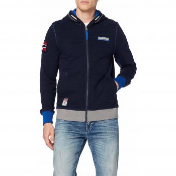 Sudadera Napapijri Belize, Capucha para Hombre, Azul (BLU Marine 176) Large