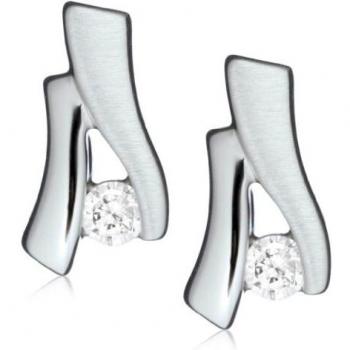 Zirkonia‑besetzte 925‑Silber-Ohrstecker für Damen – JF11983