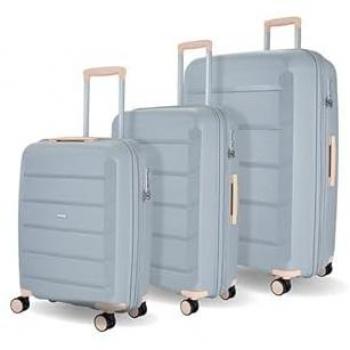 Rock Tulum 3 Pc Set 8 Wheel Hardshell Expandable Suitcases