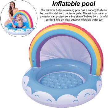 Kids Rainbow Pool with Sunshade