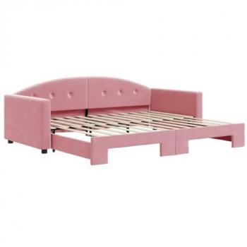VidaXL Ausziehbares Samt-Tagesbett Rosa 90x200 cm