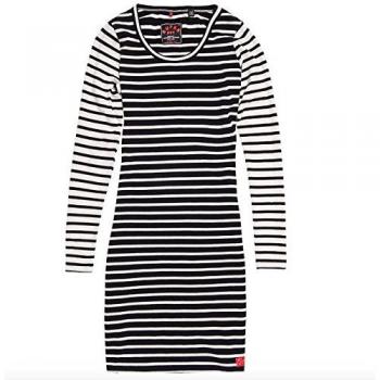Superdry Damen Kleid G80000AP, Mehrfarbig (Mono Stripe), Größe Medium
