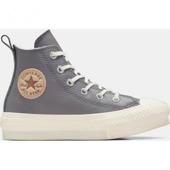 Zapatilla Infantil Converse Chuck Taylor All Star Elevada con Plataforma EVA y Forro Lino 29 Gris