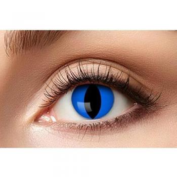 Eyecatcher Party Linsen – Blaues Katzengesicht Kontaktlinsen für Events