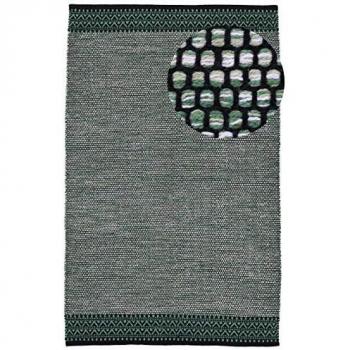 Teppich CARPETFINE Kelim Mia, grün, 140 cm x 200 cm, 6 mm, Baumwolle, Wendeteppich, Wohnzimmer