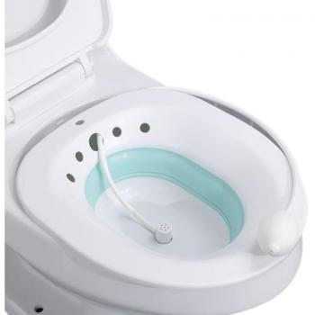 Compact Folding Toilet Sitz Bath Bidet Flush Unit with Specialized Hip Cleaning Basin
