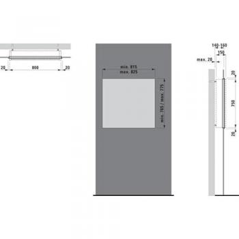 Cadre pour armoire à glace LAUFEN match0 Frame 25, aluminium, 84x78x3 cm
