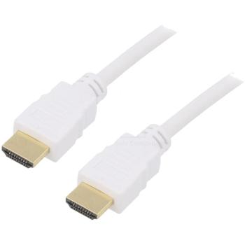 Câble HDMI mâle 1.4 HDCP 2.2 3m blanc des deux côtés