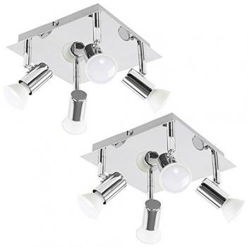 4 Way Square Chrome Ceiling Spotlights