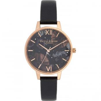 Olivia Burton 34 mm Reloj Elegante en Cuero Negro