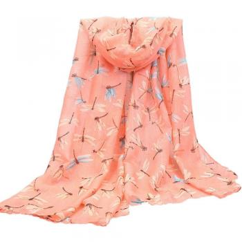 Écharpe chic à motifs de libellules