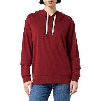 BOSS „CP Stripe“ Hoodies für Frauen – Größe S – Dunkelrot (601) mit Kordel in Kontrastfarbe