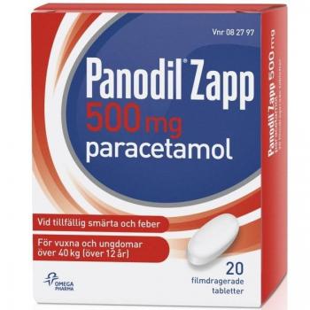 Panodil Zapp, 500 mg, 20 filmdragerade tabletter
