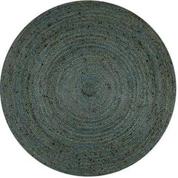 Round Jute Rug 90 cm Olive Green