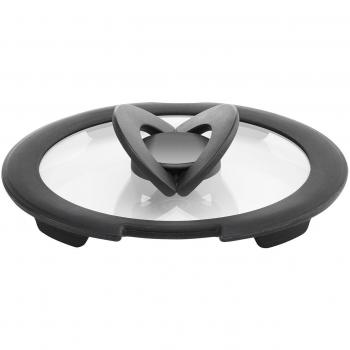 Coperchio a Induzione con Vetro e Silicone, 16 cm, Nero e Trasparente, da Lagostina Ingenio