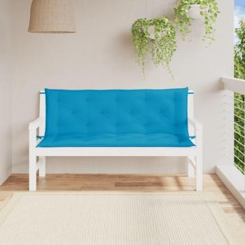 Light Blue Oxford Fabric Garden Bench Cushions 2 pcs 59.1x19.7x2.8