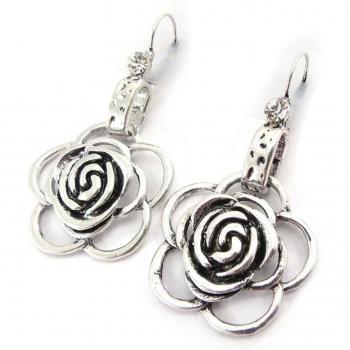 Cunégonde Floral Silver Designer Earrings